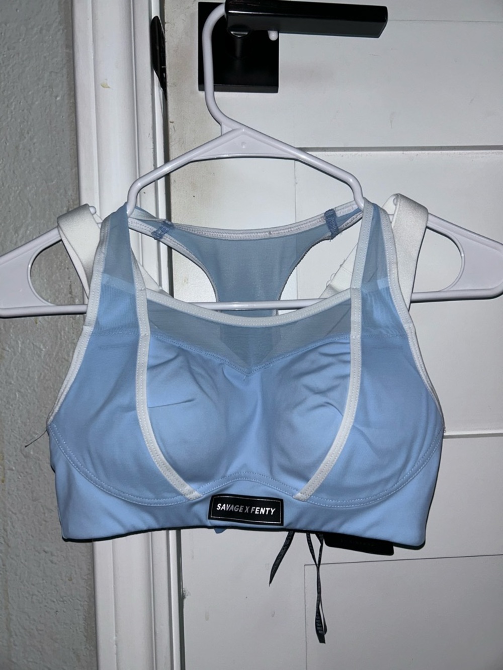 Savage X Fenty Powder Blue & White High-Support Sports Bra